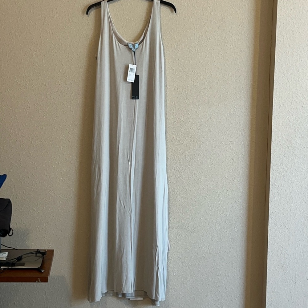 Joan Vass | NWT Women's Beige Sleeveless Maxi Dress - Size M